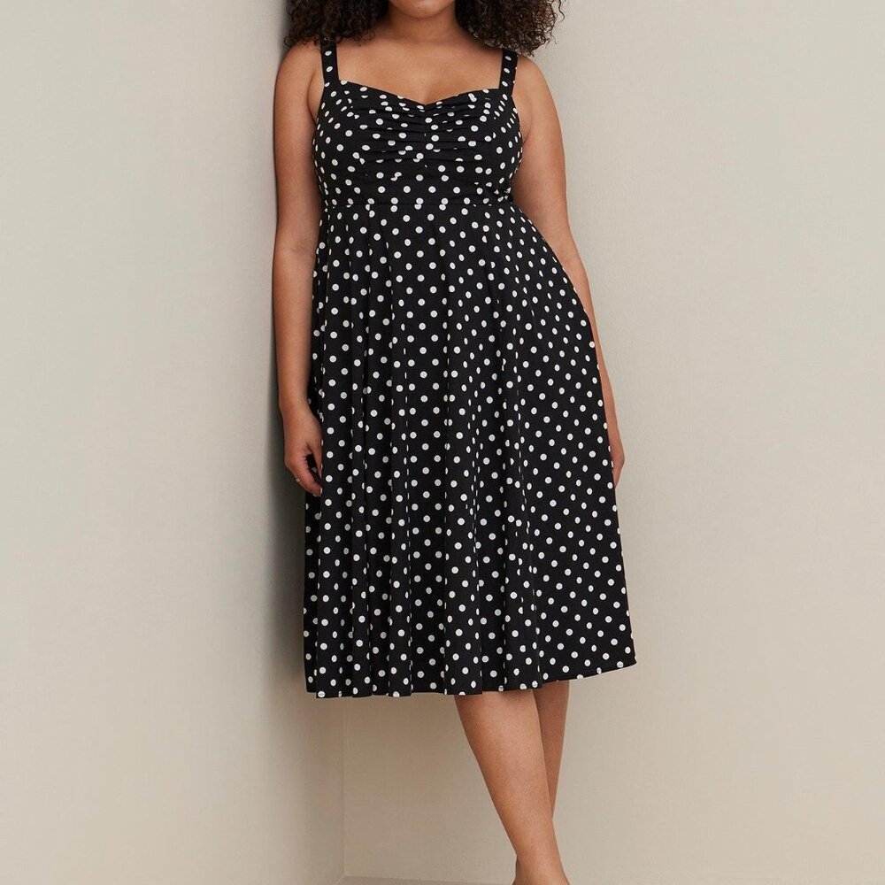 Midi Poplin Fit & Flare Dress